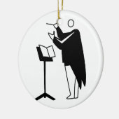 写実的なコンダクターおよび立場の黒 セラミックオーナメント (左)