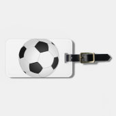 写実的なサッカーボール ラゲッジタグ (正面横)