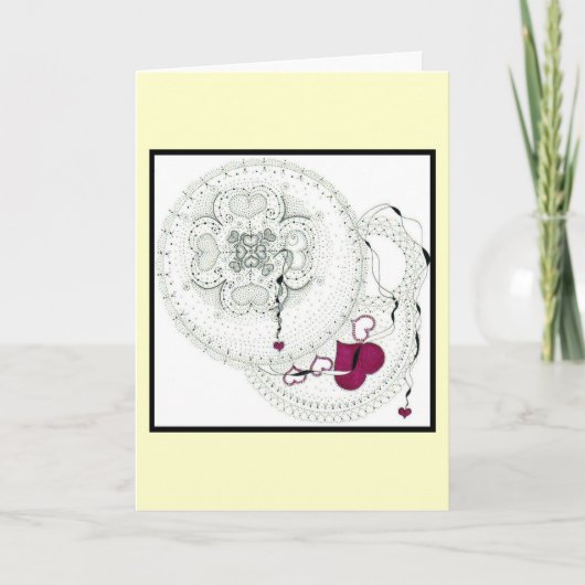 写実的なハートの挨拶状 カード (正面)