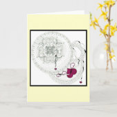 写実的なハートの挨拶状 カード (黄色い花)