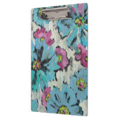 写実的なピンクおよび青い花柄 クリップボード (左)