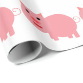 写実的なピンクのブタパターン ラッピングペーパー (ロールコーナー)