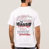 写実的なマスティフおよび単語はTシャツ2味方しました Tシャツ (裏面)