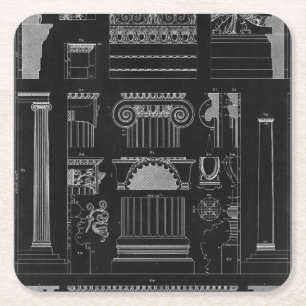 写実的な建築IV スクエアペーパーコースター