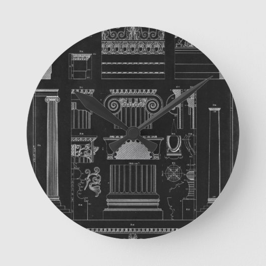 写実的な建築IV ラウンド壁時計 (正面)