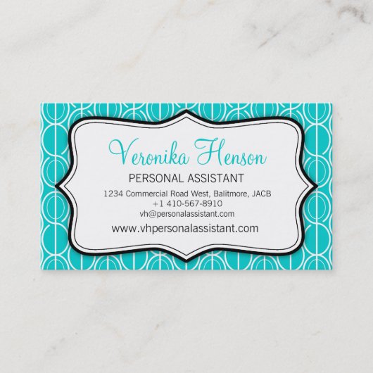 写実的な楕円形の水、黒く及び白い名刺 名刺 (正面)