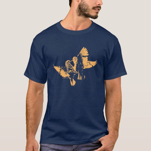 写実的な生命デザインによるムクドリ Tシャツ (正面)