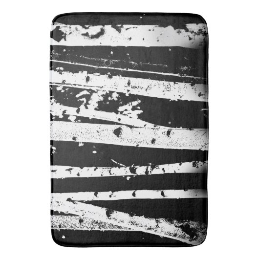 写実的な白黒樺の木の森林 バスマット (正面縦)