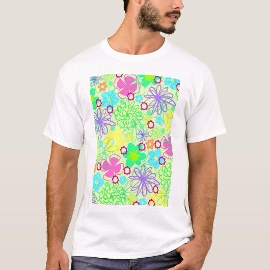 写実的な花 Tシャツ (正面)