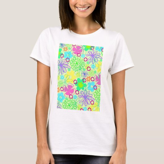写実的な花 Tシャツ (正面)
