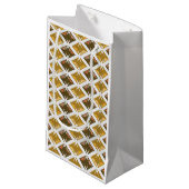 写実的な金ダイヤモンドパターン スモールペーパーバッグ (正面アングル)