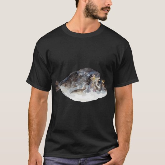 写実的な魚のイラスト Tシャツ (正面)