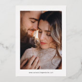 写数々の真 |白とバラの金ゴールド日付の保存 箔招待状 (裏面)