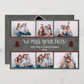 写真あなたのおもしろい恋しく思顔の顔はクリスマスをマスク シーズンカード (正面/裏面)