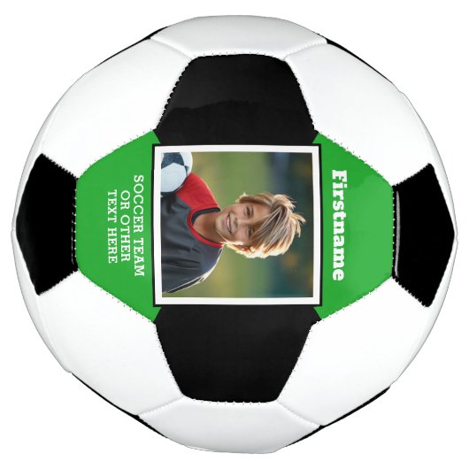 写真あなたの名前を追加 – 色を編集できる サッカーボール (回転)