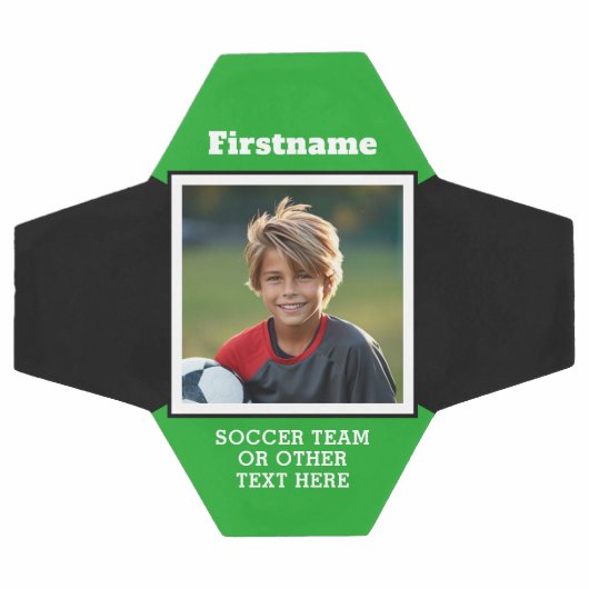 写真あなたの名前を追加 – 色を編集できる サッカーボール (フラット)