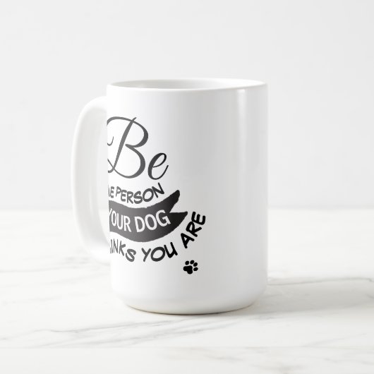 写真あなたの犬は考え引用文 コーヒーマグカップ (正面左)