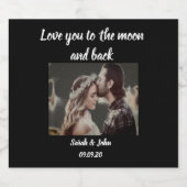 写真あなたを月とバック結婚式の引き出物に愛する スパークリングワインラベル (シングルラベル)