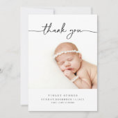 写真ありがとうおベビー誕生日発表カード 招待状 (正面)