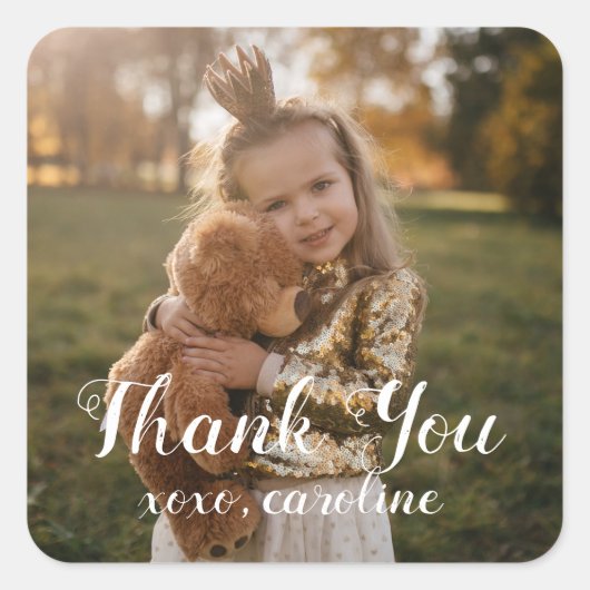 写真ありがとうステッカー スクエアシール (正面)