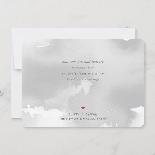 写真ありがとう可愛い金ゴールドグリッター結婚文字 サンキューカード (裏面)