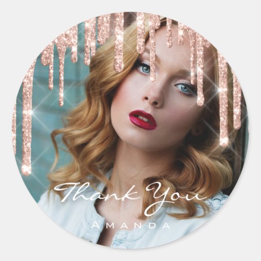写真ありがとう名前16thブライダルバラグリッター ラウンドシール (正面)