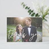 写真ありがとう手書きの横 サンキューカード (スタンド正面)