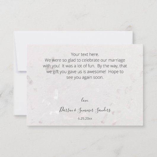 写真ありがとう手書きの横 サンキューカード (裏面)