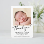 写真ありがとう書モダン道新生児 サンキューカード (スタンド正面)
