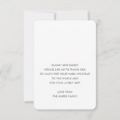 写真ありがとう書モダン道新生児 サンキューカード (裏面)