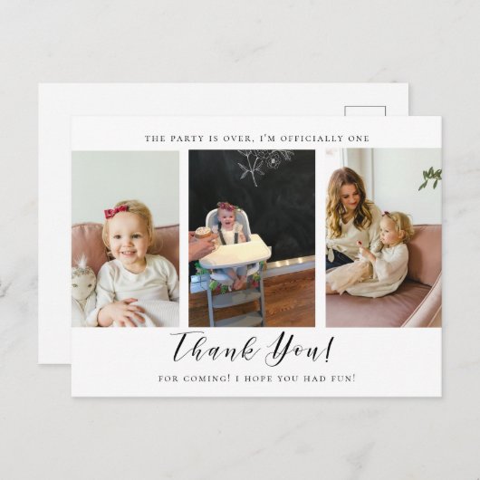 写真ありがとう最初の誕生日の写真カード ポストカード (正面/裏面)