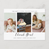 写真ありがとう最初の誕生日の写真カード ポストカード (正面)