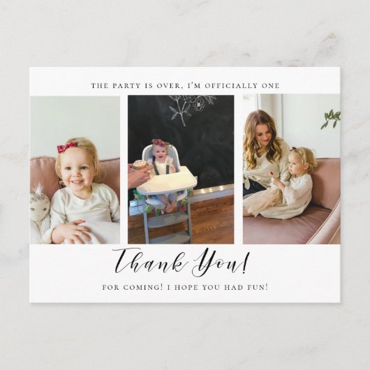 写真ありがとう最初の誕生日の写真カード ポストカード (正面)