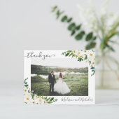 写真ありがとう白い花のポストカード ポストカード (スタンド正面)