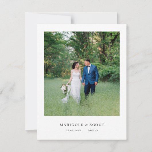 写真ありがとう結婚のカードとのまわりに サンキューカード (裏面)