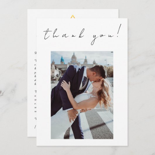 写真ありがとう結婚のカードのツインフレームのシンボル – 招待状 (正面/裏面)