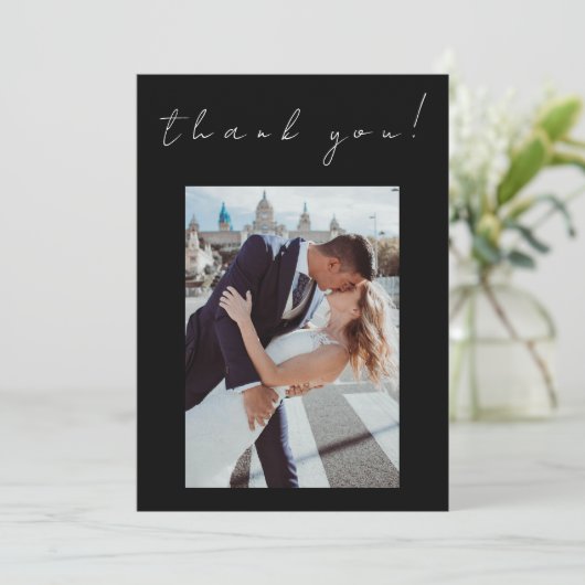 写真ありがとう結婚のカード – ツインフレーム – 招待状 (スタンド正面)