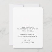 写真ありがとう結婚の書かわいらし跡グレー サンキューカード (裏面)