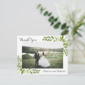 写真ありがとう緑の素朴ポストカー葉ド ポストカード (スタンド正面)