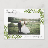 写真ありがとう緑の素朴ポストカー葉ド ポストカード (正面)