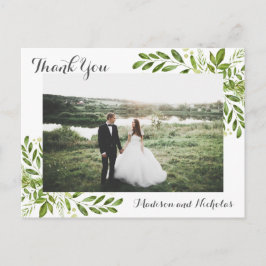 写真ありがとう緑の素朴ポストカー葉ド ポストカード