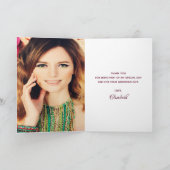 写真ありがとう誕生日バーガンディフローラ カード (内部)