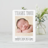 写真ありがとう モダン ニューベイビー ミニマル アウトライン サンキューカード (スタンド正面)