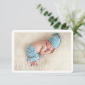 写真ありがとう 現代的なアウトラインオーバーレイタイプ サンキューカード (スタンド正面)