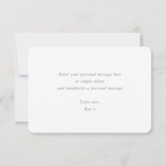 写真ありがとう 現代的なアウトラインオーバーレイタイプ サンキューカード (裏面)