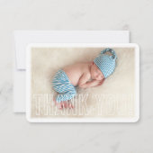 写真ありがとう 現代的なアウトラインオーバーレイタイプ サンキューカード (正面)