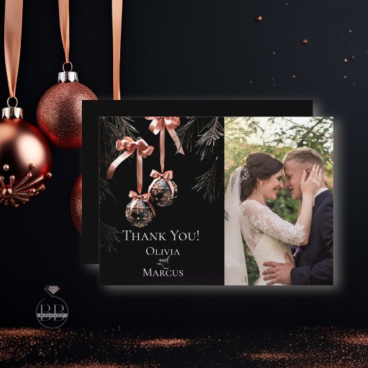 写真ありがとう | Winter Pink and Onyx Bables サンキューカード