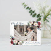 写真ありがとうMarsala Navy Flowerのポストカード ポストカード (スタンド正面)