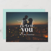 写真ありパーソナライズされたと サンキューカード (正面/裏面)