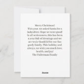 写真いけなのおもしろいクリスマスカード シーズンカード (裏面)